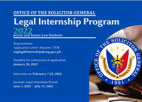 OSG Legal Internship Program .